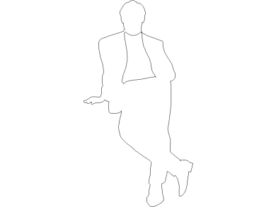 Bloques DWG personas hombre de pie apoyado vista en alzado o lateral