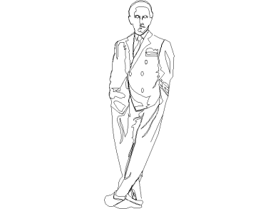 Bloques DWG personas hombre de pie vista en alzado o lateral