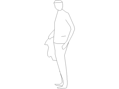 Bloques DWG personas hombre vista en alzado o lateral