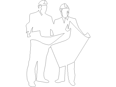 Bloques DWG personas hombres obreros vista en alzado