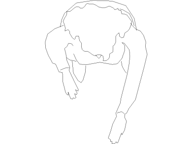 Bloques DWG personas mujer vista en planta