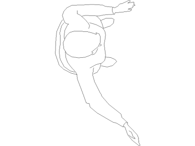 Bloques DWG personas mujer parado vista en planta