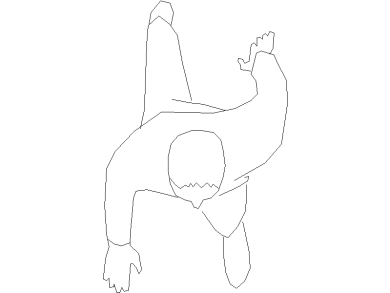 Bloques DWG personas hombre caminando vista en planta