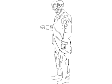 Bloques DWG personas hombre vista en alzado o lateral