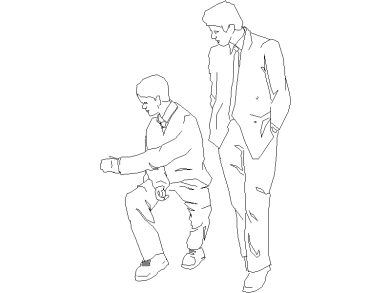 Bloques DWG 2 niño caminado vista alzado