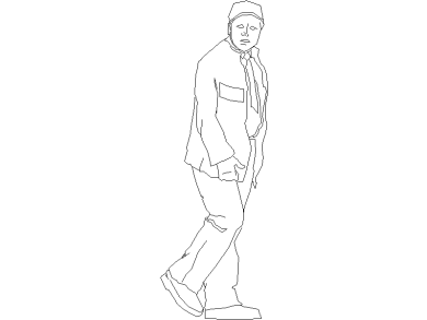 Bloques DWG niño de pie vista alzado