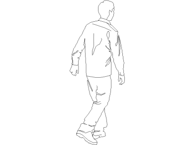 Bloques DWG niño de pie vista alzado