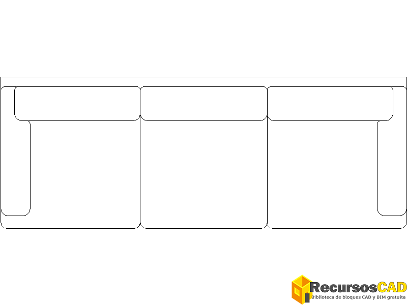 bloque cad sofás en DWG 05