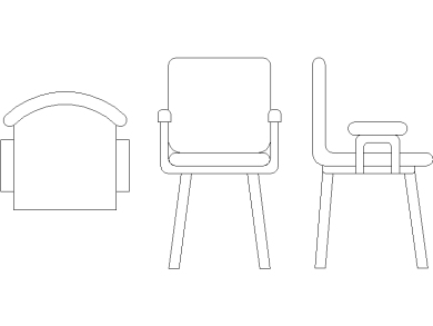 Bloques AutoCAD de sillas con reposabrazos gratis dwg 2d ​en planta y alzado