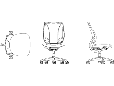 Bloque AutoCAD de sillas de oficina en planta y alzado CAD DWG