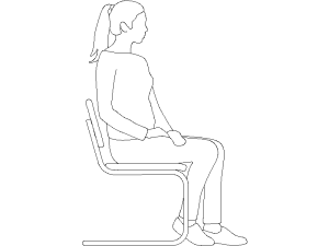 silla cantilever persona sentada - descarga bloques DWG gratis para AutoCAD