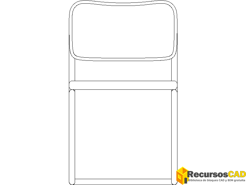 silla tubular cantilever vista frontal modelo cad archivo - descarga bloques DWG gratis para AutoCAD