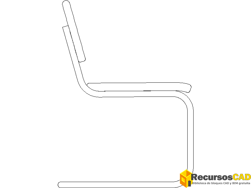 silla cantilever tubular - descarga bloques DWG gratis para AutoCAD