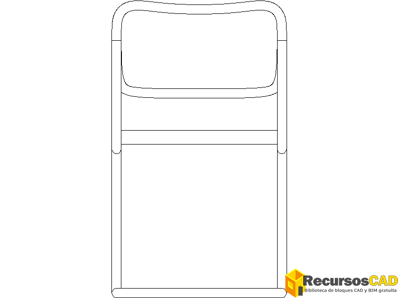 silla cantilever moderna vista frontal archivo cad - descarga bloques DWG gratis para AutoCAD