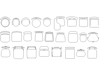 Bloques AutoCAD sillas redondas y de bar CAD 2D DWG blocks
