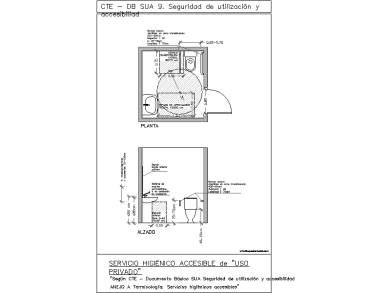 Dibujo CAD de Accesibles de Uso Privado