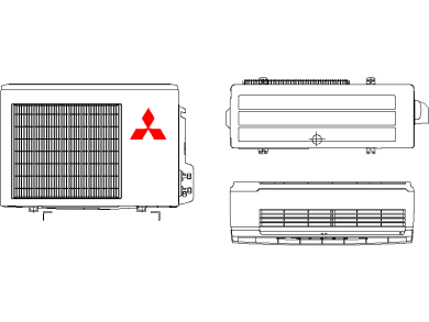 Bloque CAD de Aire Acondicionado Mitsubishi
