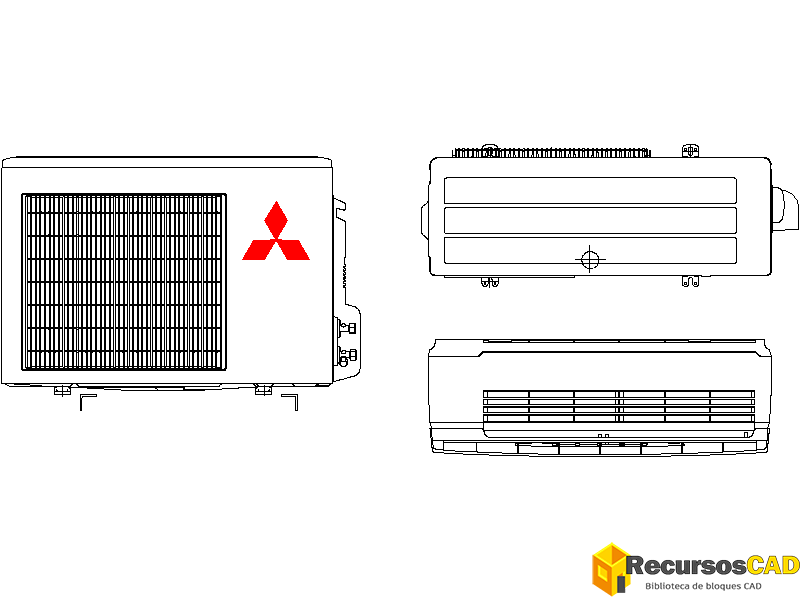 Bloque CAD de Aire Acondicionado Mitsubishi