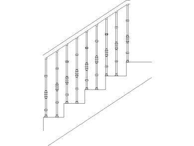 Bloque DWG de barandilla escalera para AutoCAD