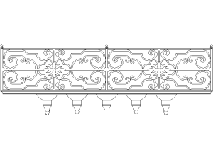 Bloque CAD Barandilla Ornamental DWG Gratis para AutoCAD 2D – Forja Clásica Balcón