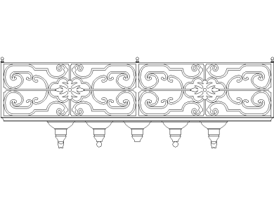 Bloques CAD Barandilla Forja