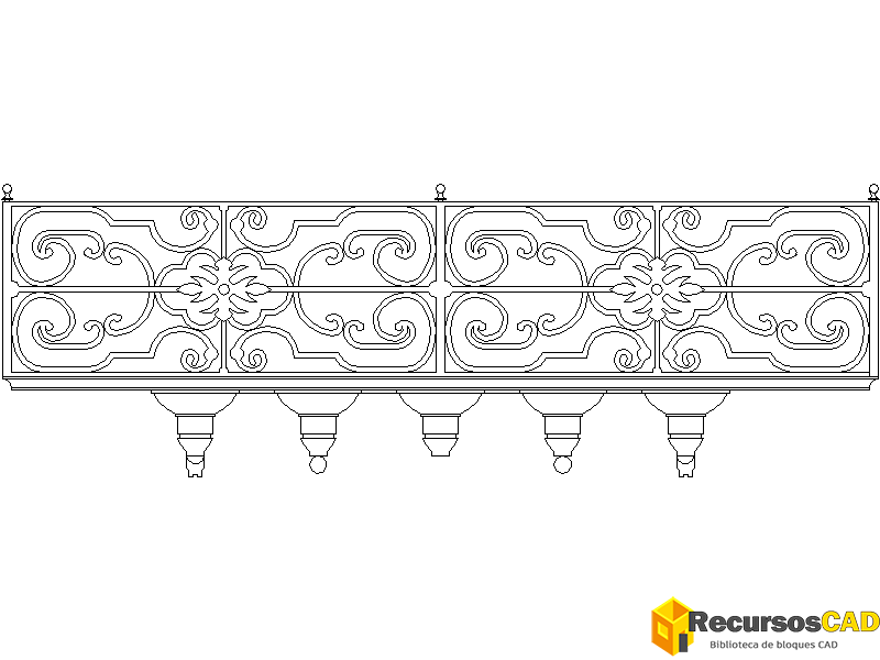 Bloques CAD Barandilla Forja