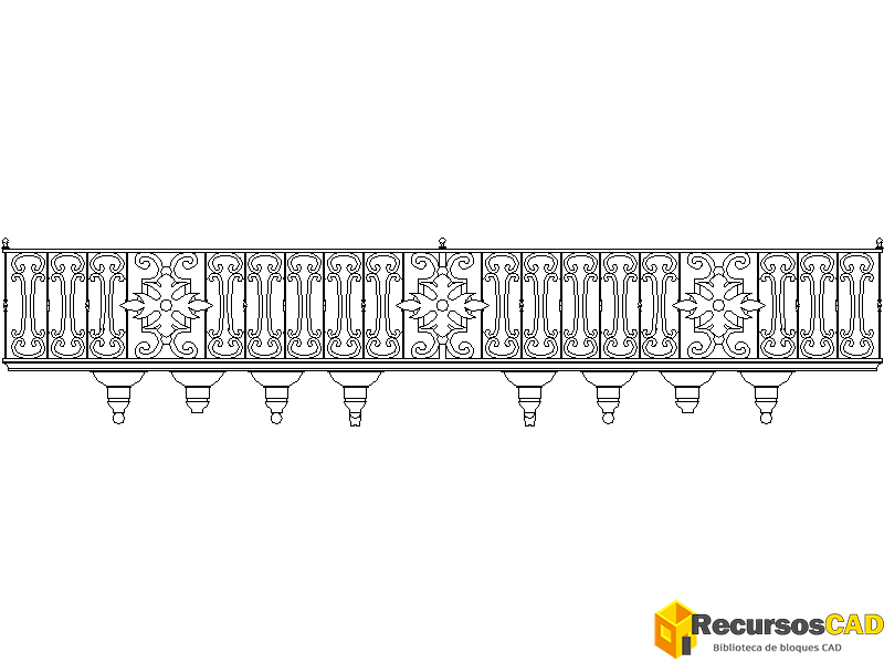 Bloques CAD Barandilla Forja