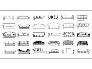Bloques DWG de sofás descarga gratuita para AutoCAD
