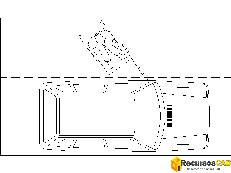 Dibujo CAD Silla de Ruedas a Plaza de Aparcamiento