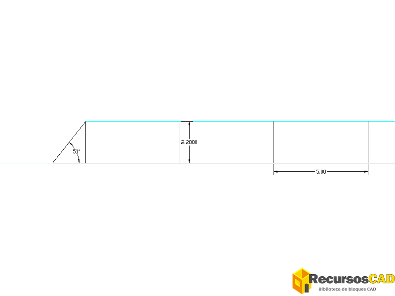 Dibujo CAD de Aparcamiento de Turismos en Cordón