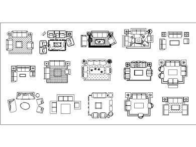 Bloques CAD de colección Sofás 2d descarga gratuita