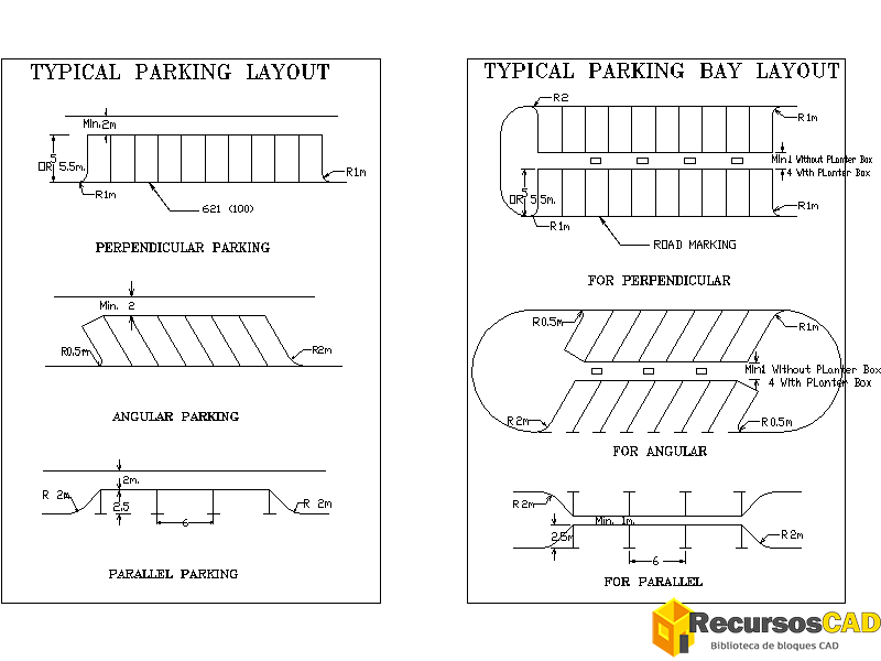 Bloques DWG de Estacionamiento Público