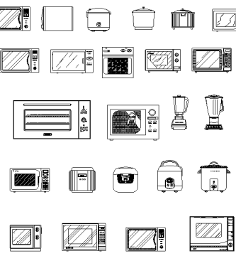 Bloques CAD electrodomésticos de cocina