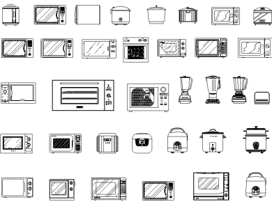 Bloques CAD electrodomésticos de cocina