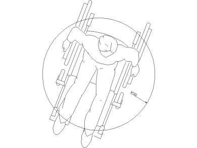 Bloque CAD Radio de Giro 150cm para Silla de Ruedas