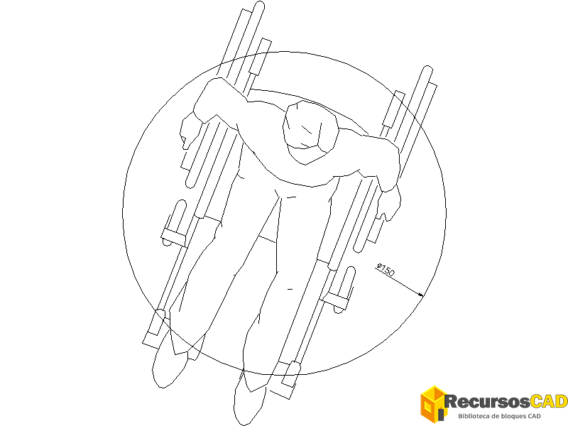 Bloque CAD Radio de Giro 150cm para Silla de Ruedas