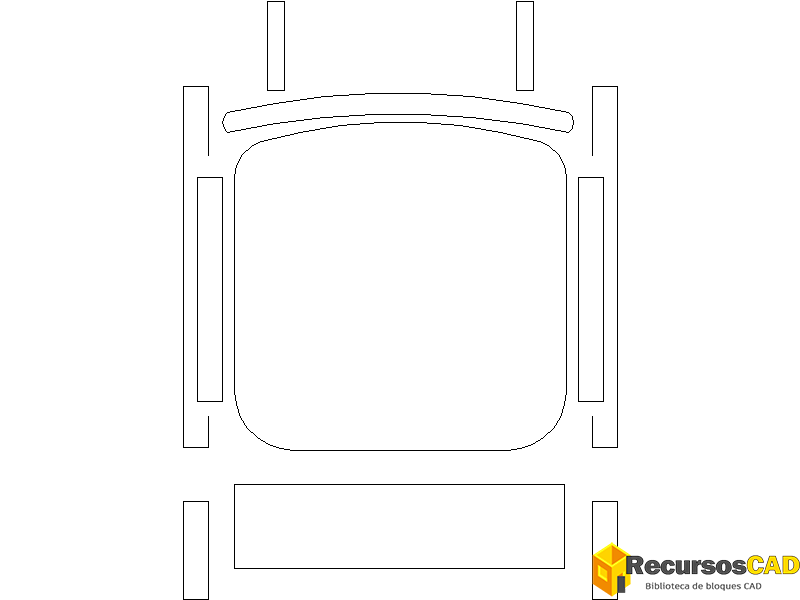 Bloque CAD Silla de Ruedas Vista en Planta