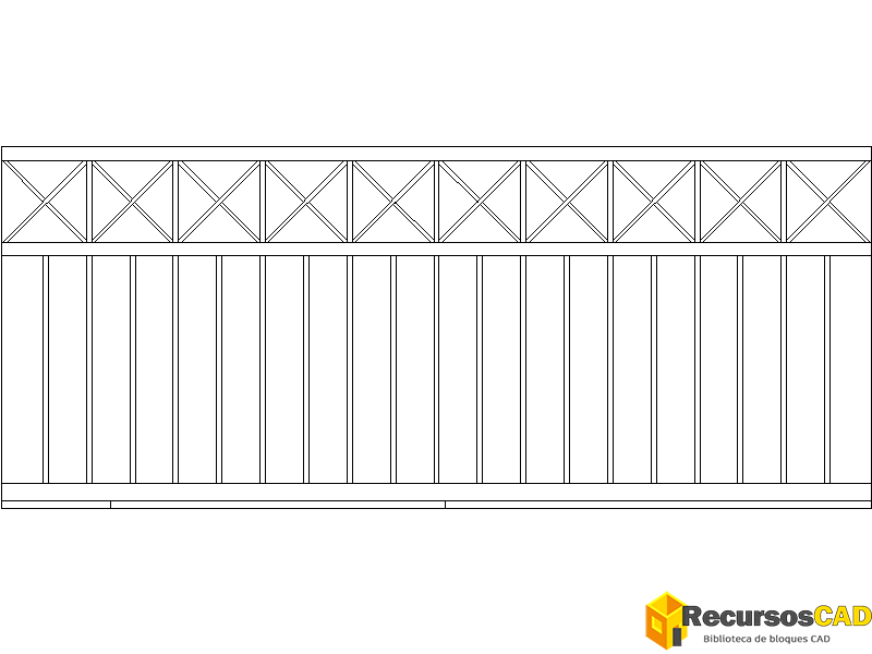 Bloques CAD Barandilla Balcón