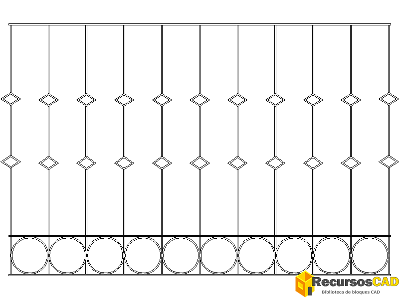 Bloques CAD Barandilla Balcón