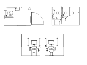 Bloques CAD para baños para discapacitados