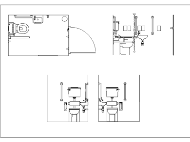 Bloques CAD para baños para discapacitados