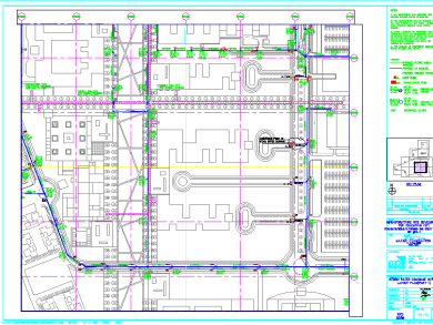 Plano de trazado del sistema de drenaje de aguas pluviales