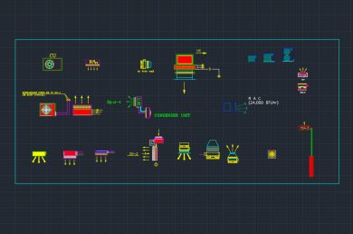 Bloque DWG de aire acondicionado para AutoCAD