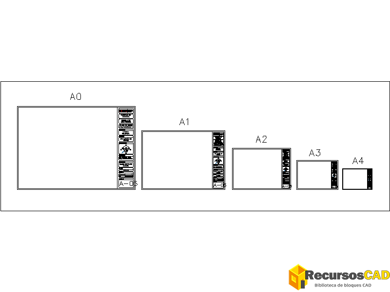 Bloque CAD Membretes o Cajetín varios formatos