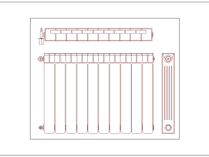 Descargar Radiador AutoCAD DWG Gratis – Calefacción 2D