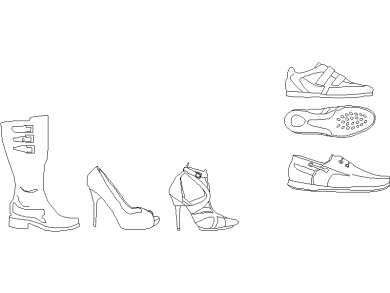 Bloques CAD de Zapatos Gratis DWG