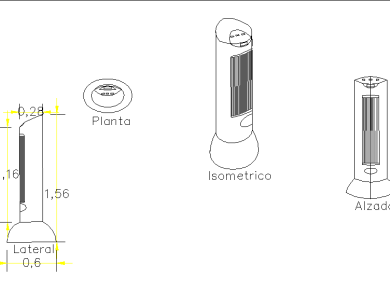 Bloques AutoCAD de Calefactor Eléctrico portátil