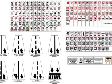 Bloques DWG de Conjunto de Señales de Tráfico