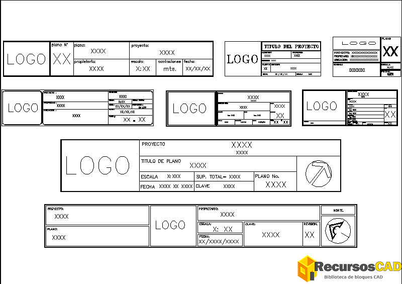 Descarga Plantillas DWG de cajetín o rótulo