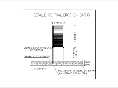 Bloques AutoCAD: Detalle de Toallero en Baños